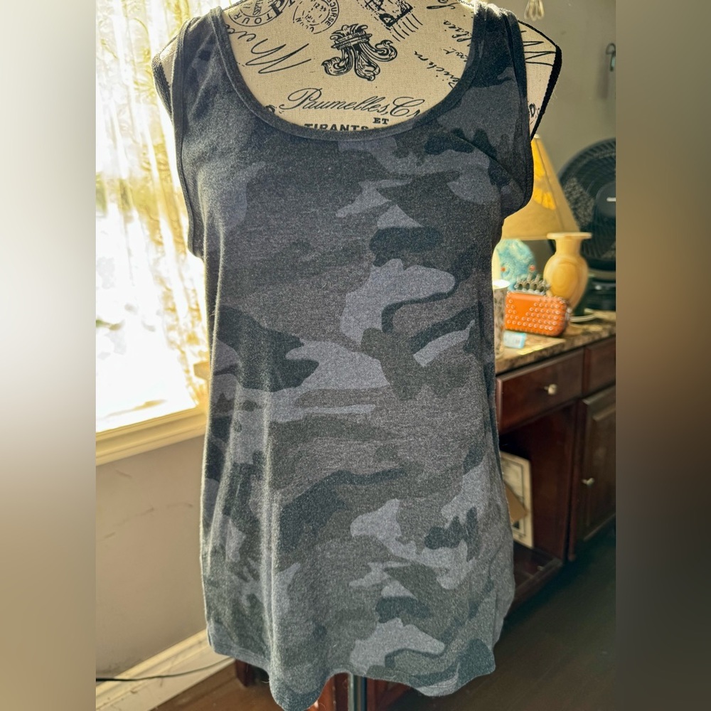 George Gray Camouflage Sleeveless Tank Top